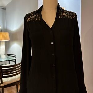 Elegant Black Lace Women's Top